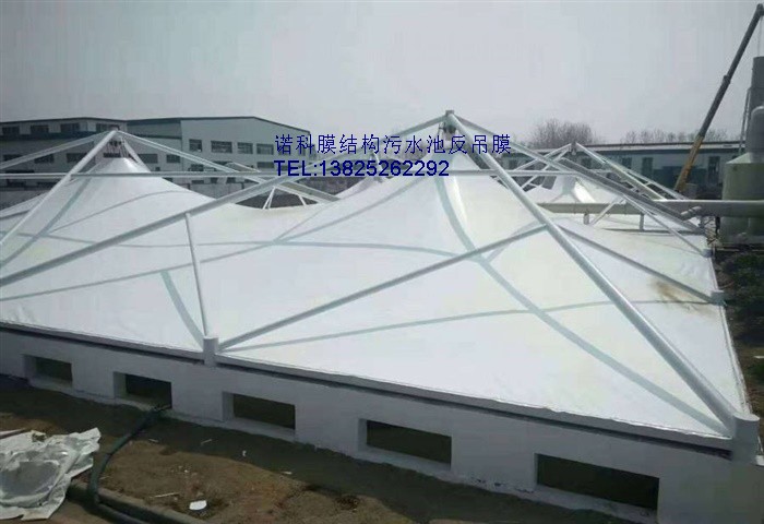 重庆酉阳县污水厂膜结构工程选用进口膜材希运二氧化钛T3117T